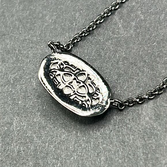 Kendra Scott Elisa Gun Metal Necklace with Silver Stone - Picture 3 of 9